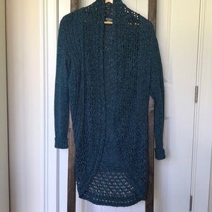 Eddie Bauer dark teal long cardigan